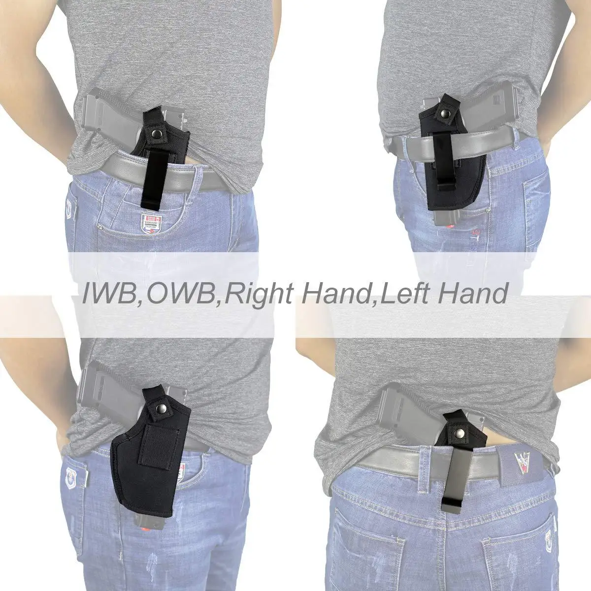 Funda pistola IWB/OWB universal táctica ajustable con clip metálico - imagen 2