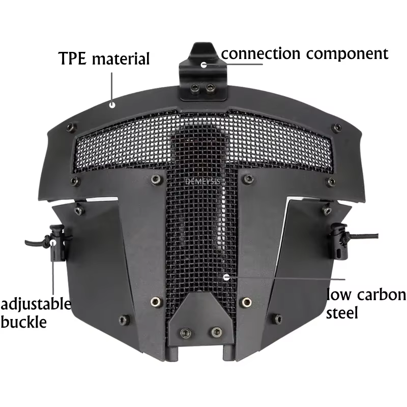 Máscara táctica facial integral para Airsoft con casco compatible - imagen 2