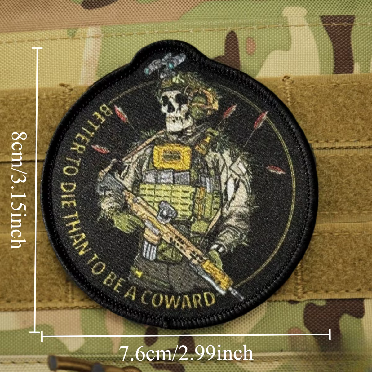 Parche táctico calavera con frase de moral para mochila militar - imagen 2