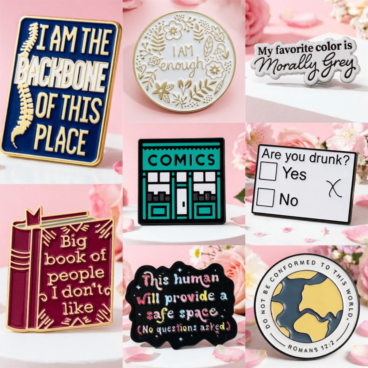 Insignia metálica pin esmalte divertidas frases inspiradoras - imagen 5