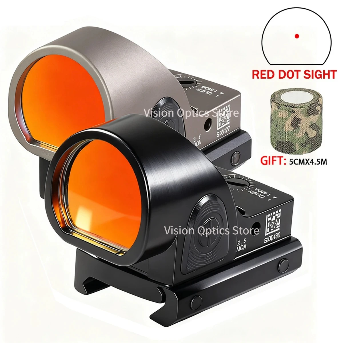 Mira táctica SR de punto rojo ajustable para caza y airsoft