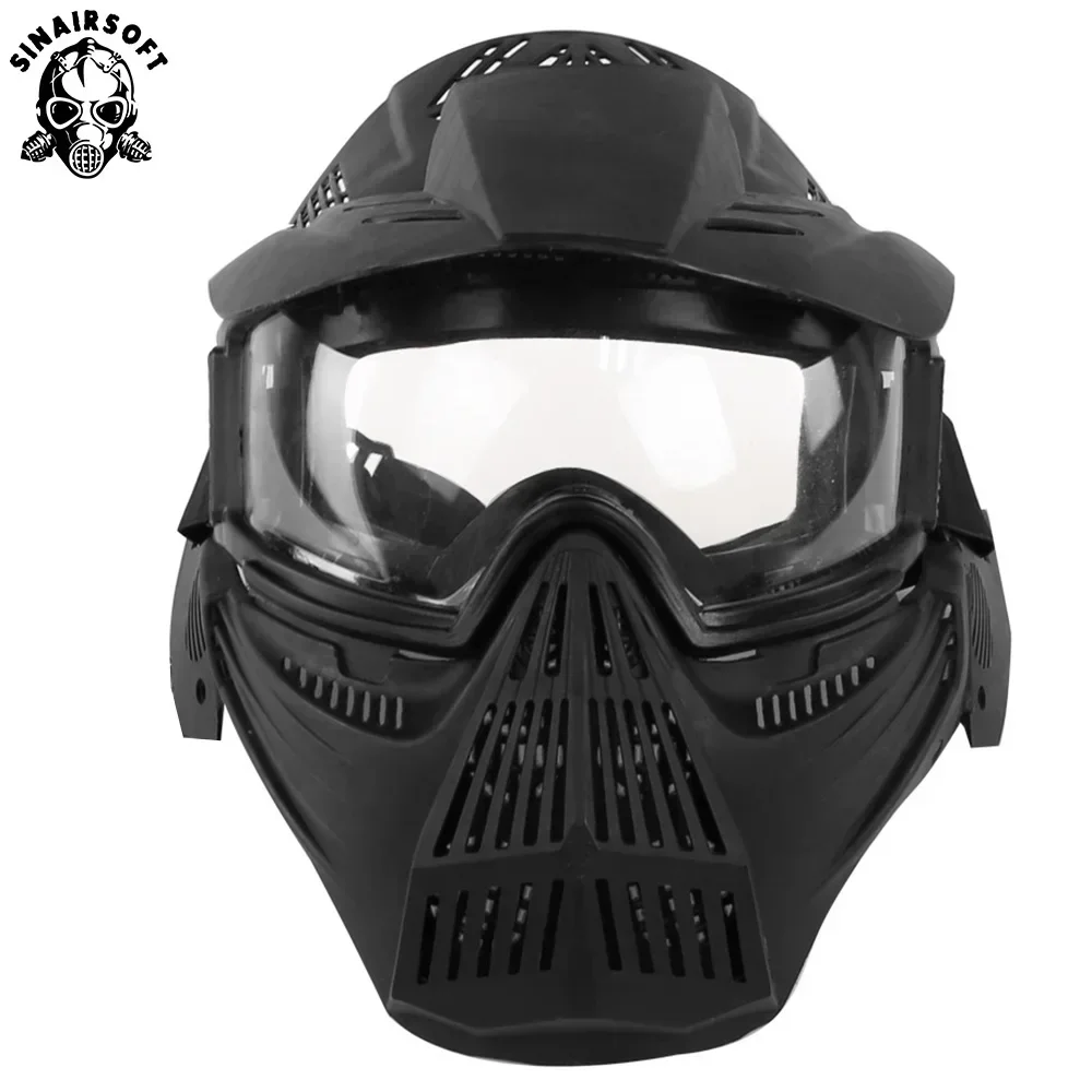 Máscara táctica facial completa con lentes para airsoft, paintball - imagen 3