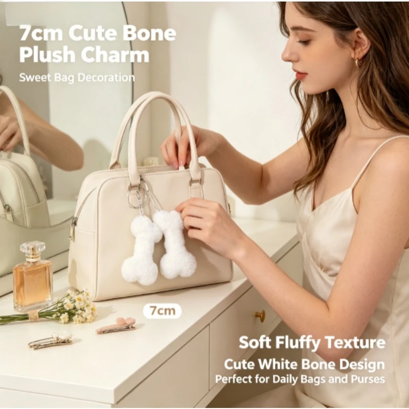 Colgante de peluche forma de hueso para mochila estudiantes y parejas - imagen 5
