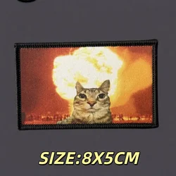 Parche táctico gato meme con velcro gancho y bucle