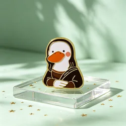 Pin de esmalte pato divertido en metal – broche para mochila