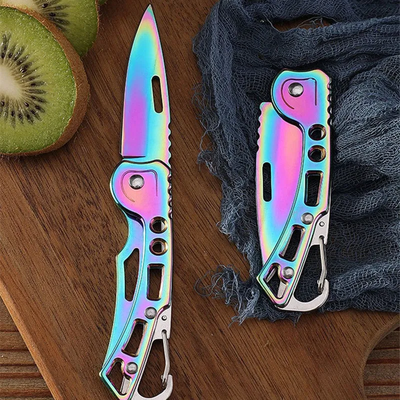 Cuchillo plegable EDC de bolsillo de acero inoxidable, mini multifunción portátil - imagen 2