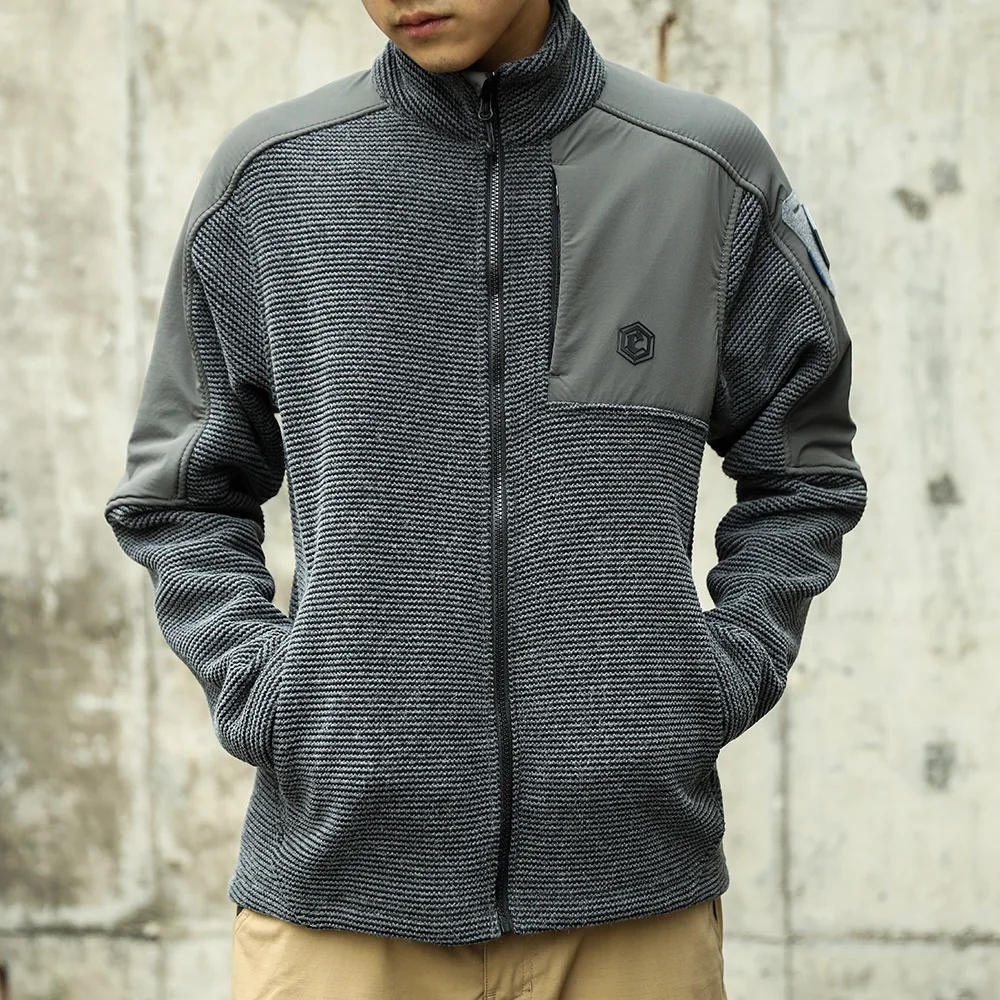 Emersongear chaqueta táctica polar gris forro cálido cortavientos