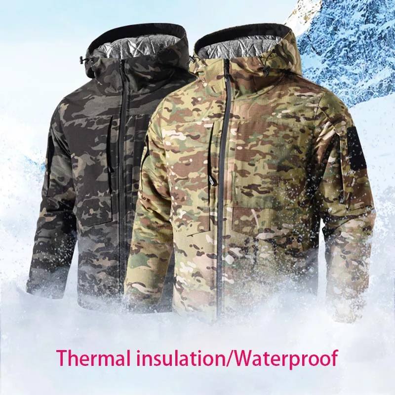 Chaqueta táctica de combate Multicam con calefacción y capucha