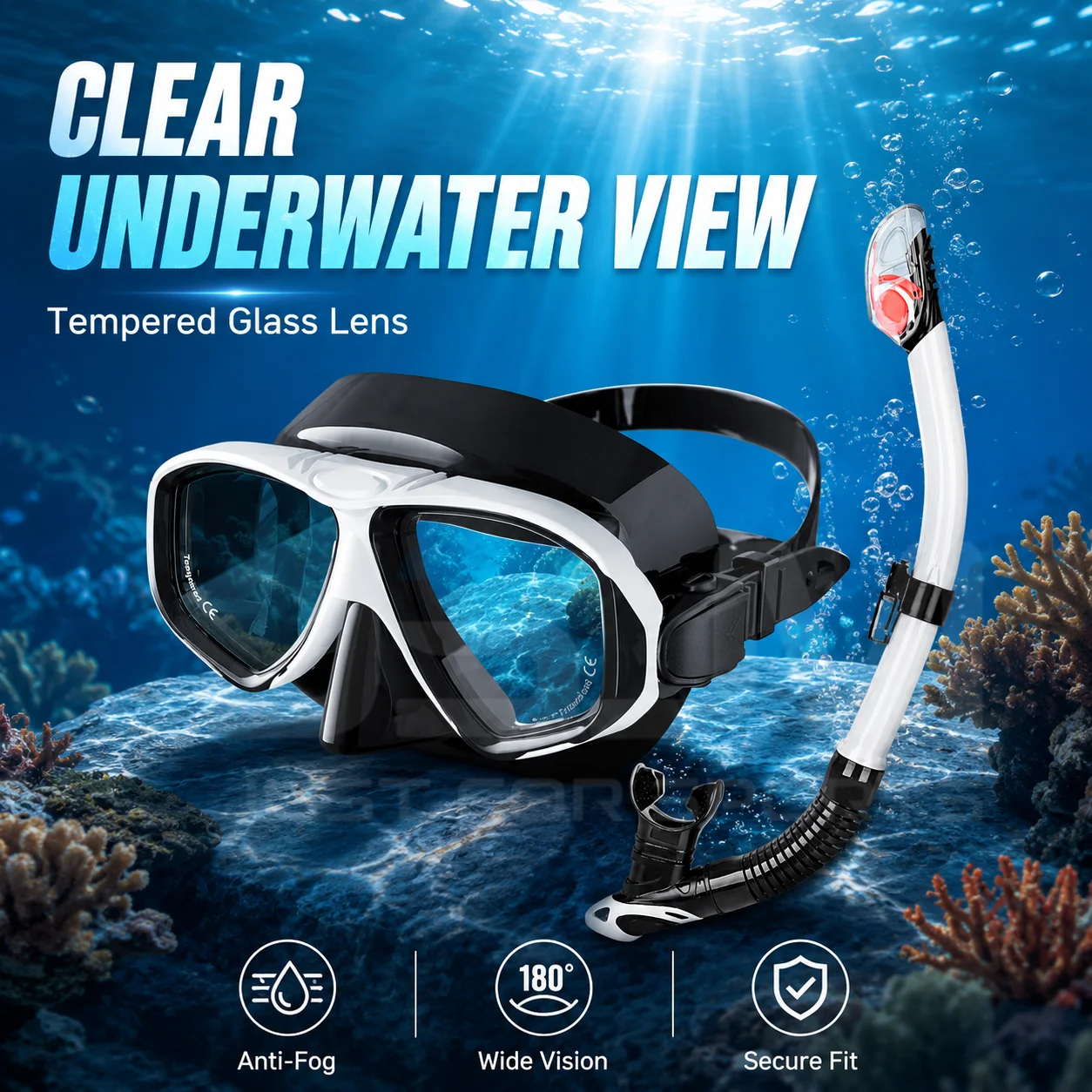 Snorkel de boca seca con válvula de purga unidireccional
