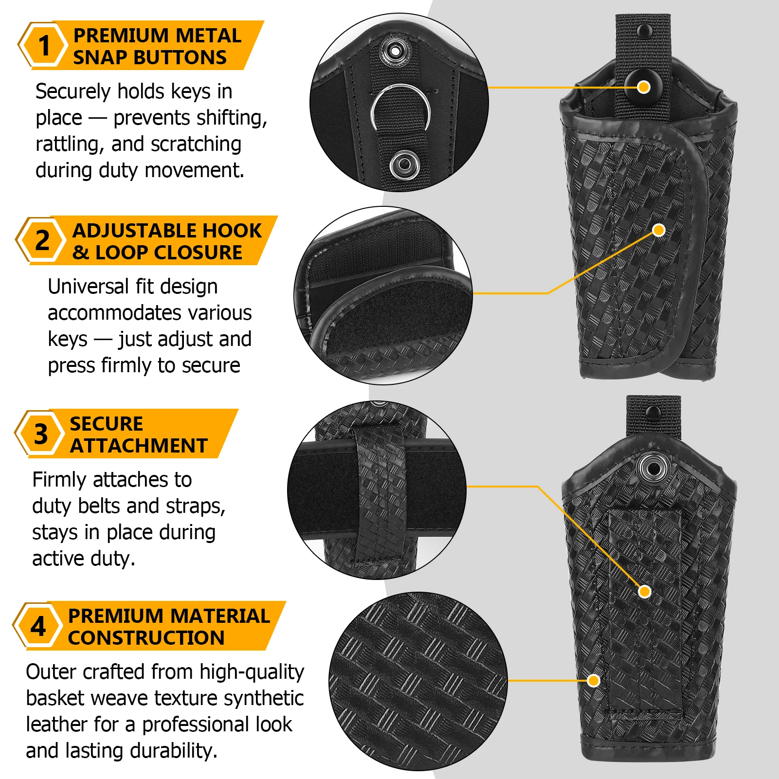 KRYDEX Porta llaves silencioso táctico MOLLE para cinturón de servicio - imagen 2