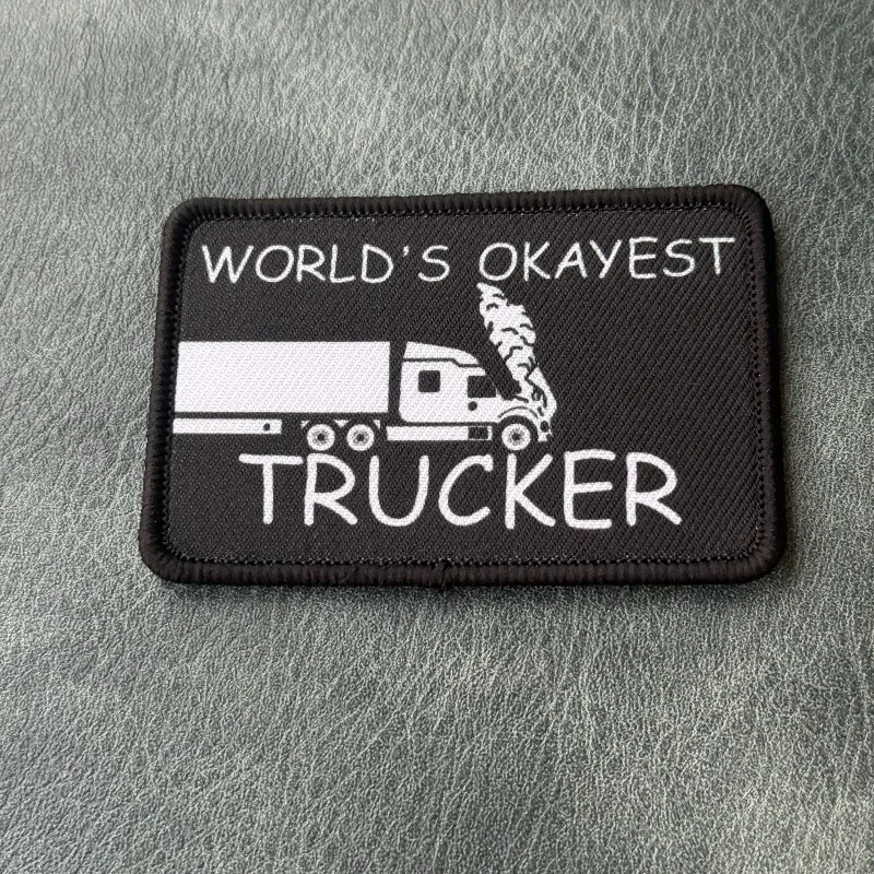 Parche táctico bordado humor mejor camionero del mundo con velcro - imagen 2