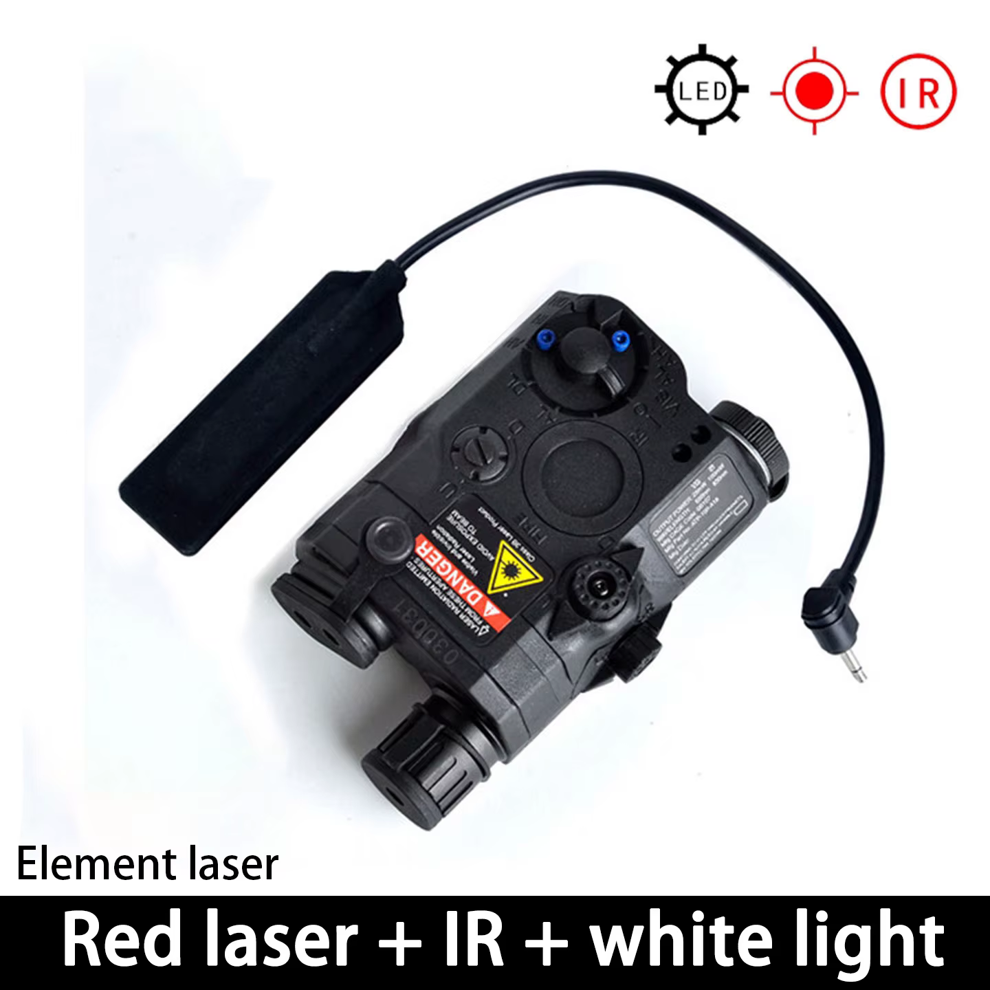 Iluminador IR y luz verde riel Picatinny 20 mm multifunción