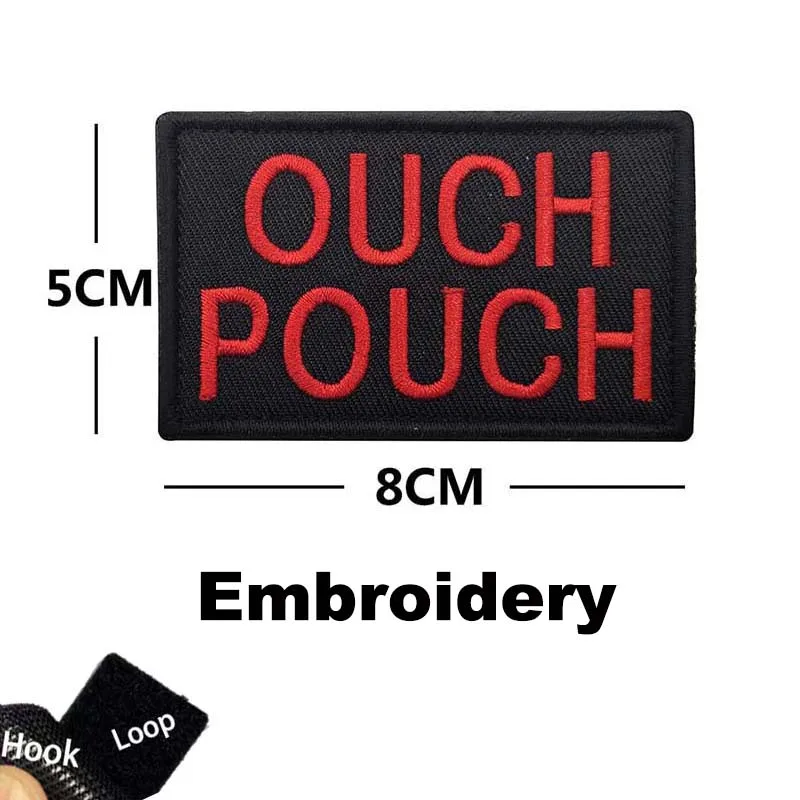 Ouch Parche bordado táctico con gancho y bucle, insignia divertida - imagen 2