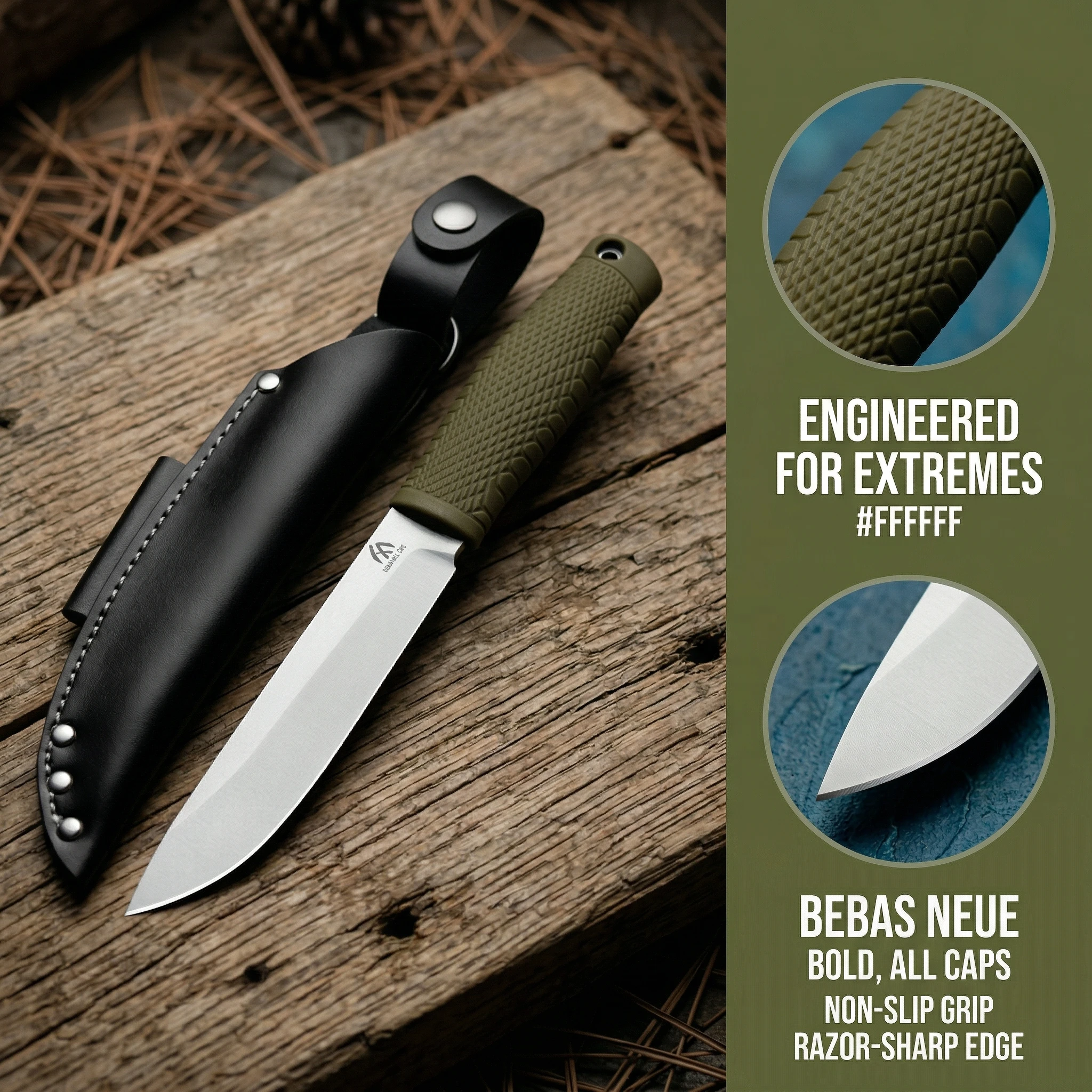 Cuchillo táctico con mango G10 y funda, herramienta multifunción - imagen 5