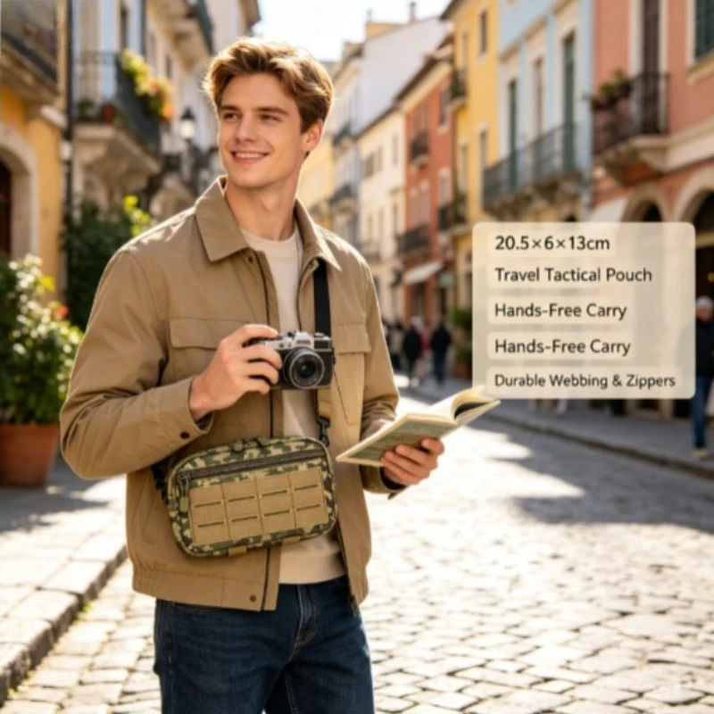 Bolsa táctica de cintura MOLLE con corte láser para accesorios - imagen 2