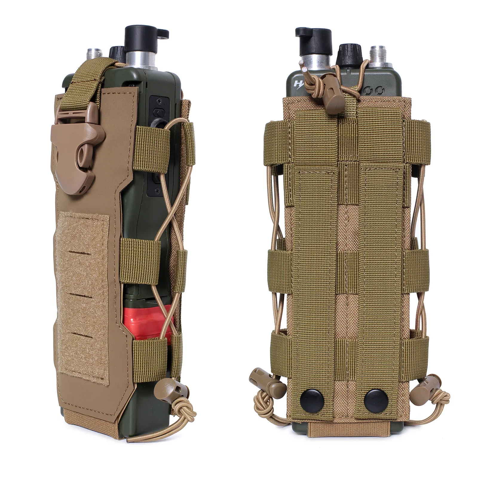Bolsa táctica MOLLE para botella y radio, funda intercom portátil - imagen 5