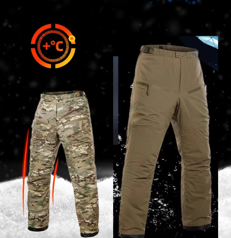 Pantalones tácticos impermeables polar grueso con cremallera carga - imagen 2