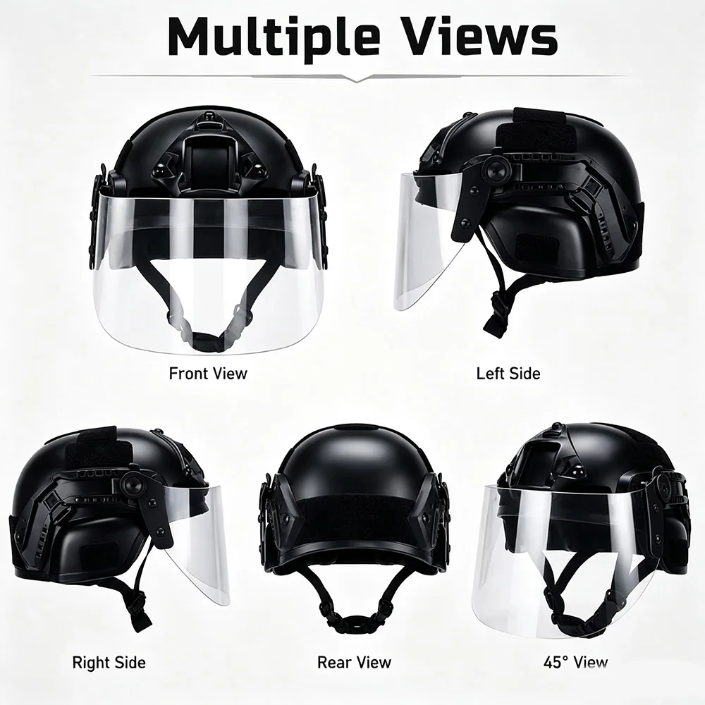 Casco táctico infantil MICH con soporte NVG y luz LED para cosplay - imagen 3