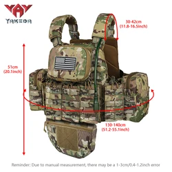 YAKEDA Chaleco táctico MOLLE con bolsa de agua y abdominal desmontable