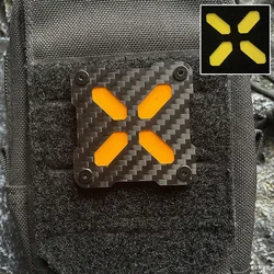 Parche táctico luminoso fibra carbono insignia cuadrada