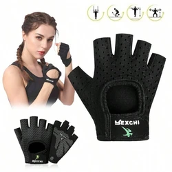 Guantes entrenamiento medio dedo antideslizantes – Protección pesas fitness yoga
