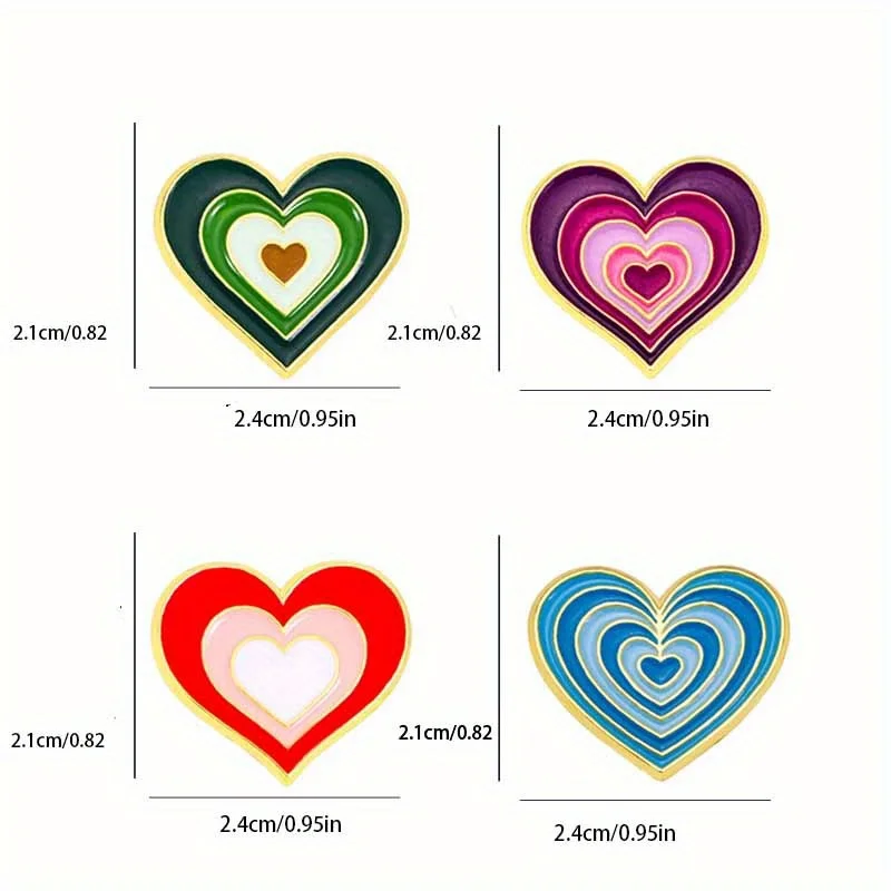 Alfiler de solapa esmaltado en capas colores – Corazón para mujer - imagen 5