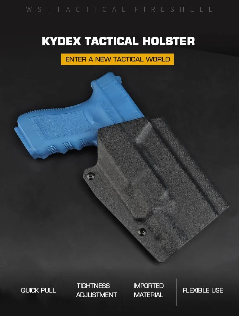 Funda táctica de Kydex para Glock 34 en color negro