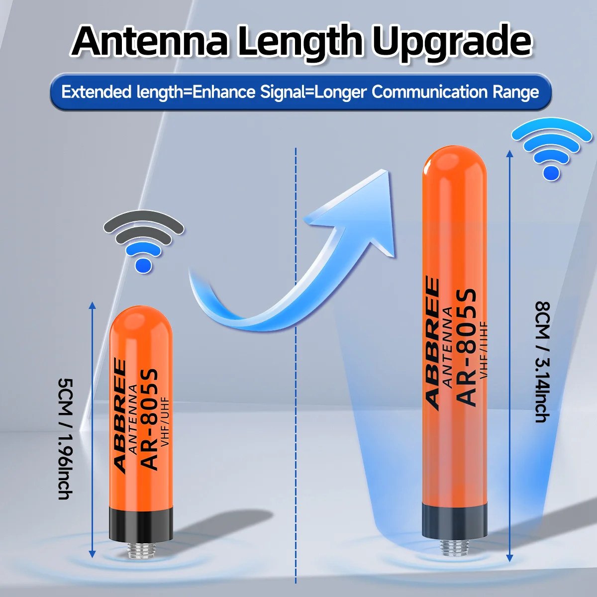 ABBREE Antena SMA hembra Doble Banda UHF/VHF para walkie talkie - imagen 2