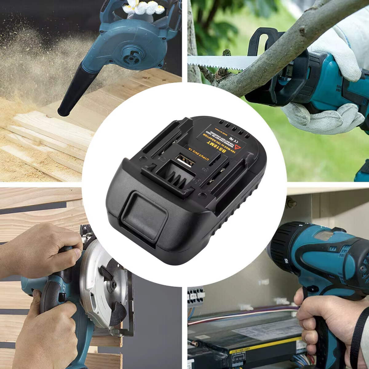 Adaptador batería Bosch a Makita 18V con USB para herramientas - imagen 4