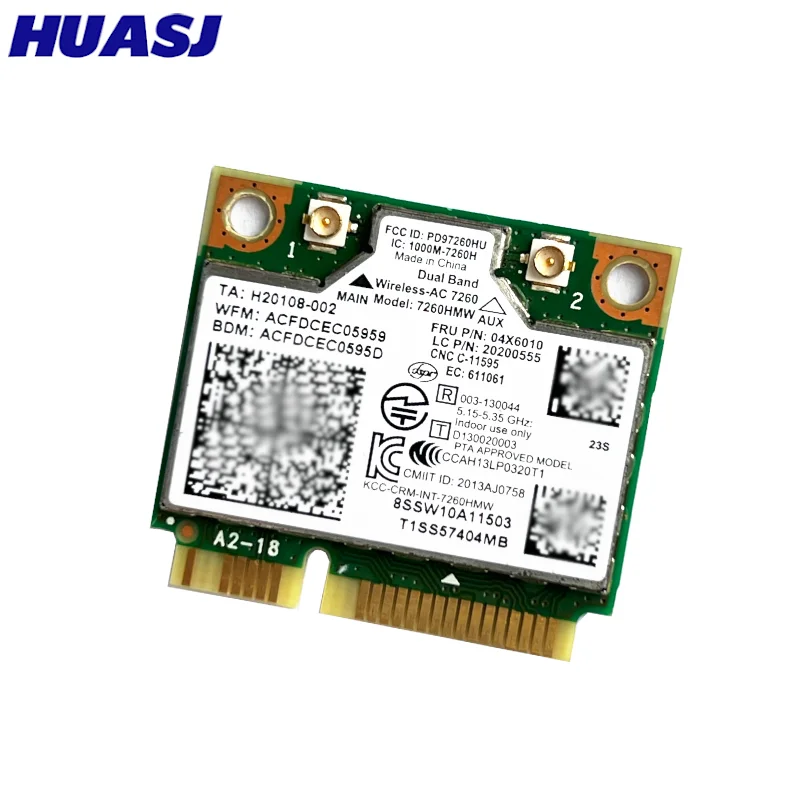 Tarjeta WiFi Intel 7260AC PCI-e doble banda para portátil