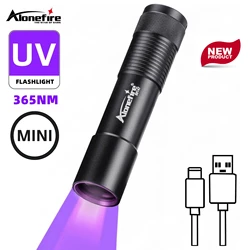 Mini linterna UV recargable 365/395nm – Detecta billetes, minerales, escorpiones