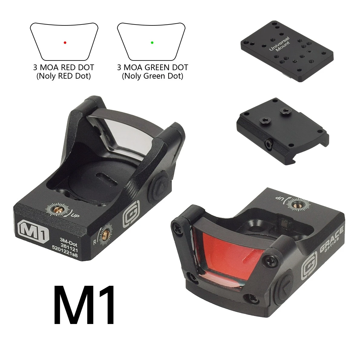 Mira réflex táctica GRACE con punto rojo y verde para Glock pistola - imagen 2