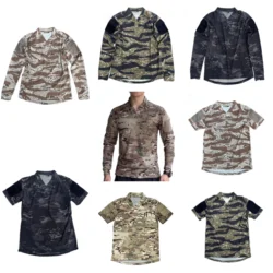Camiseta táctica de secado rápido manga larga camuflaje nocturno