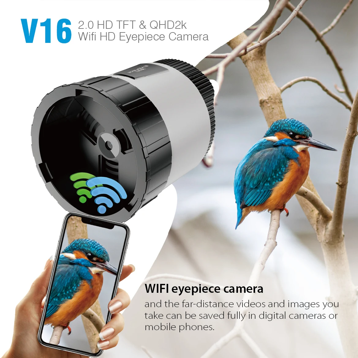 Cámara ocular electrónica WiFi para telescopio y observación - imagen 2
