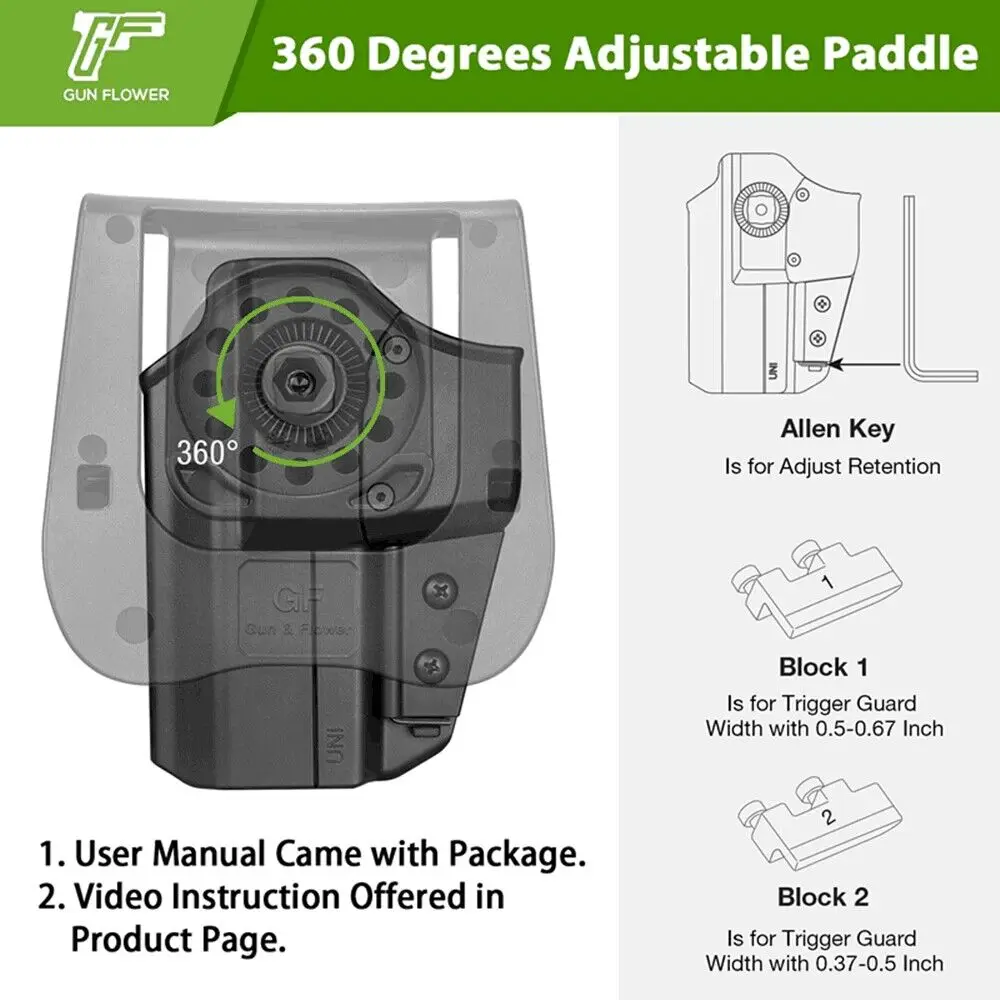 Funda OWB universal ajustable para Glock Beretta SIG P226 CZ75 - imagen 4