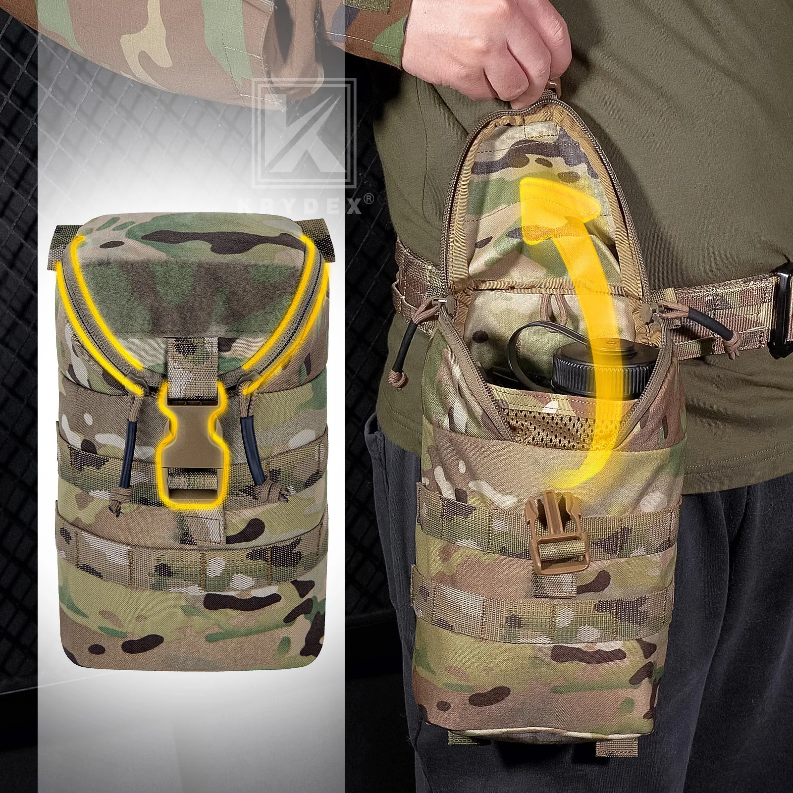 Bolsa táctica KRYDEX MOLLE EDC con cierre vertical y acceso rápido - imagen 2