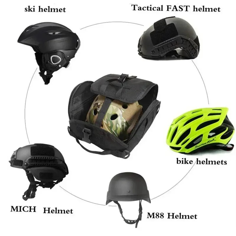 Bolsa casco táctico MOLLE - transporte y almacenamiento compacta MICH