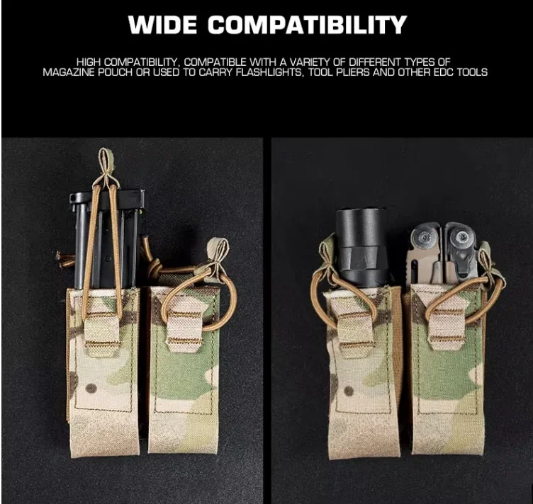 Portacargador doble MOLLE 9mm – funda táctica para chaleco