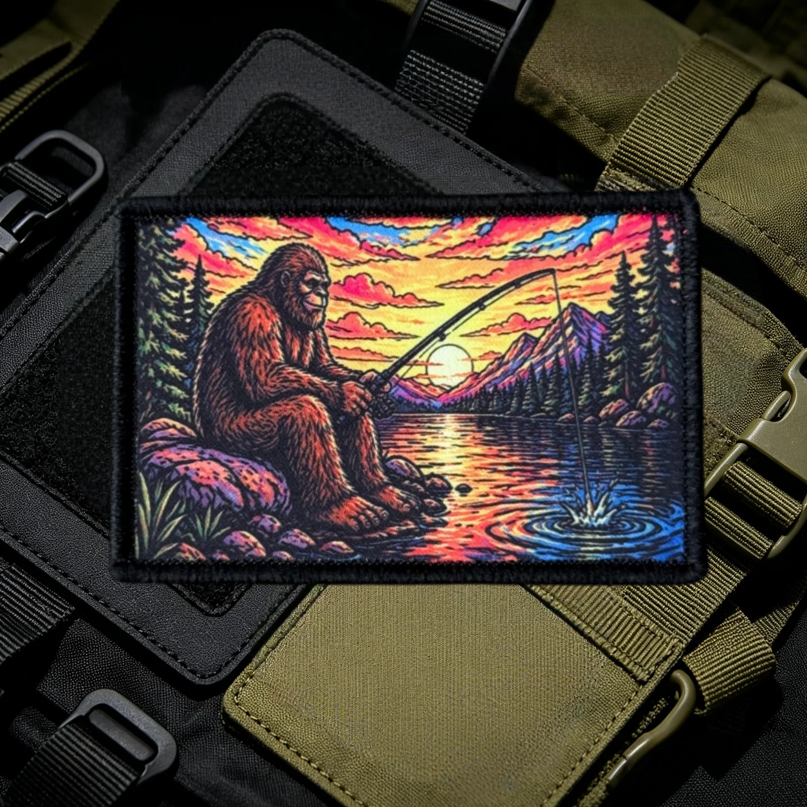 Parche táctico Sasquatch Bigfoot de gancho y bucle - imagen 3