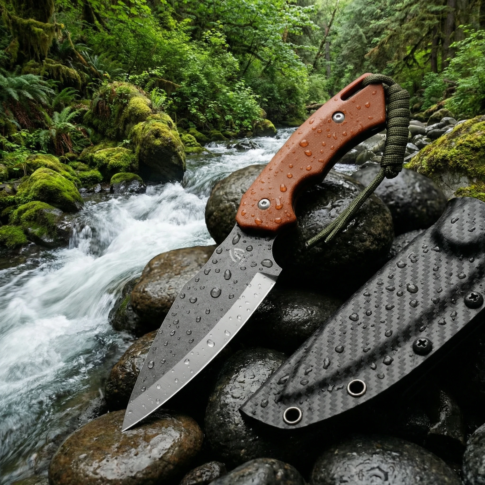 Cuchillo táctico fijo para supervivencia exterior con funda - imagen 2