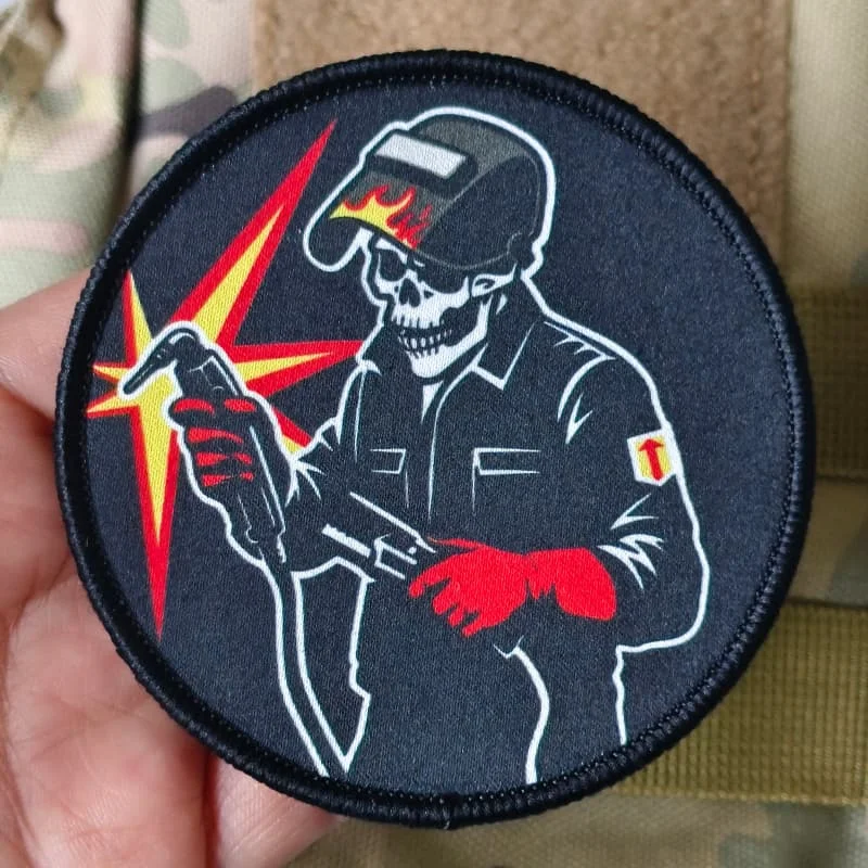 Parche táctico esqueleto con velcro para chaleco y mochila