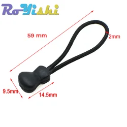 Tirador de cremallera cordón Lariat negro para mochilas tácticas