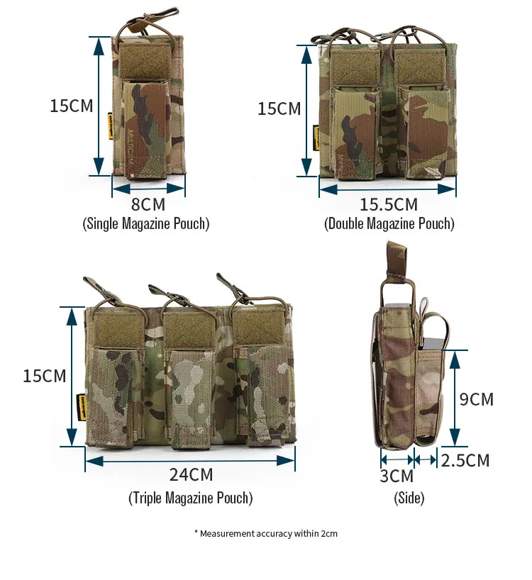 Bolsa triple para cargadores con parte superior abierta