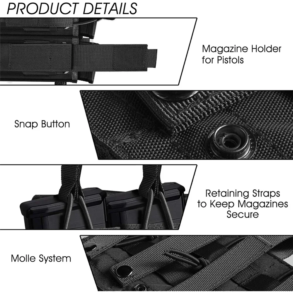 Porta cargadores MOLLE táctica abierta para rifle - imagen 3