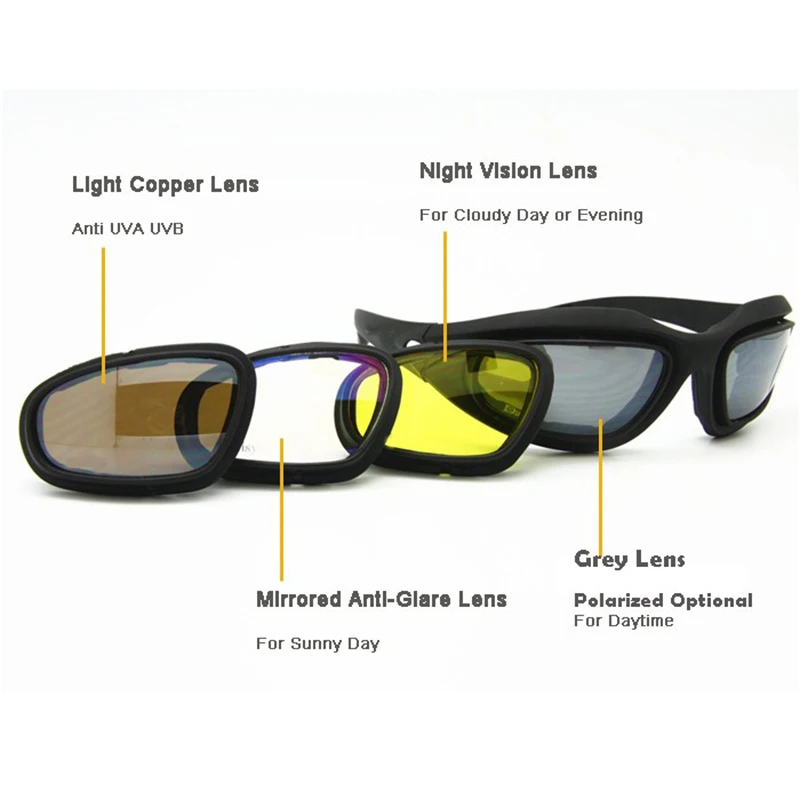 Daisy X7/C5 Gafas tácticas polarizadas UV400 – Caza y senderismo - imagen 3