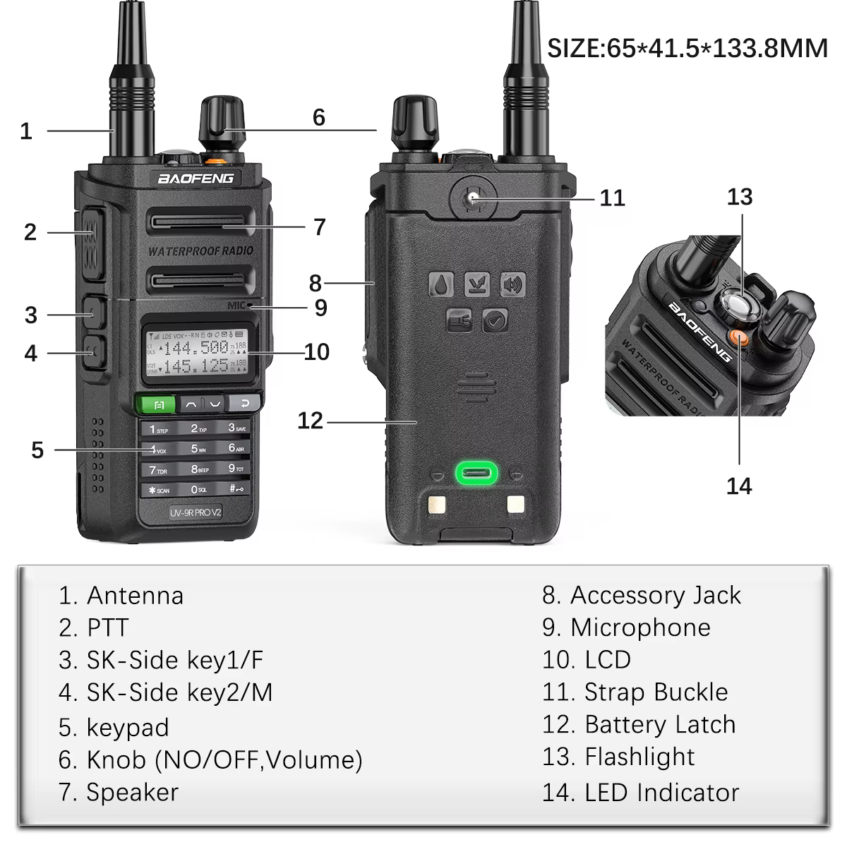 Baofeng UV-9R Pro walkie talkie IP68 impermeable multibanda AM/FM - imagen 5