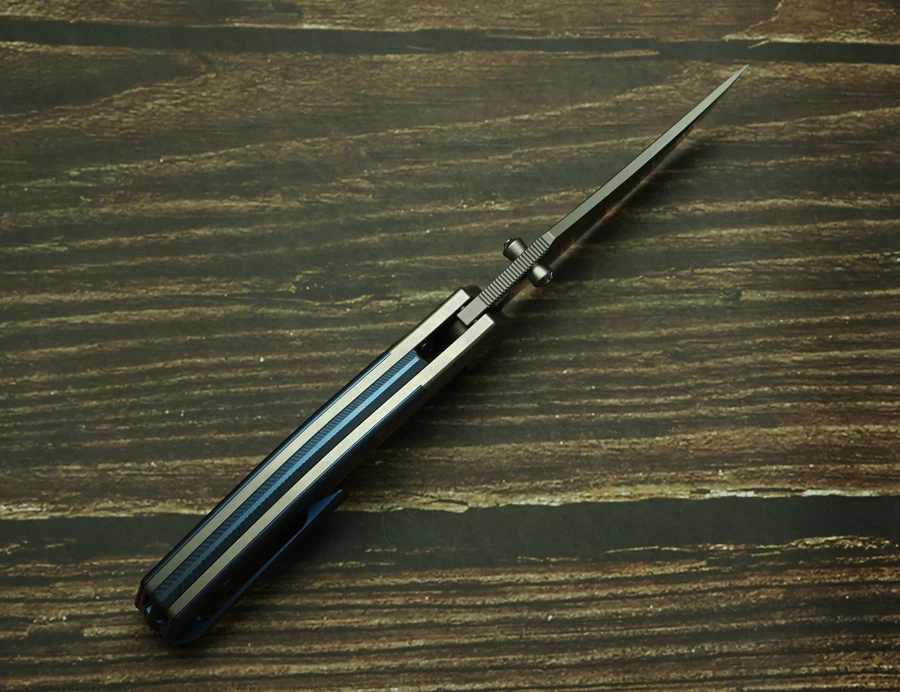 Cuchillo EDC plegable RattleSnake F05 titanio acero M390