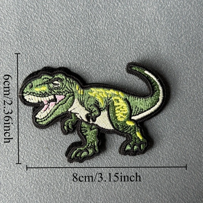 Parche táctico bordado de dinosaurio con velcro para mochila