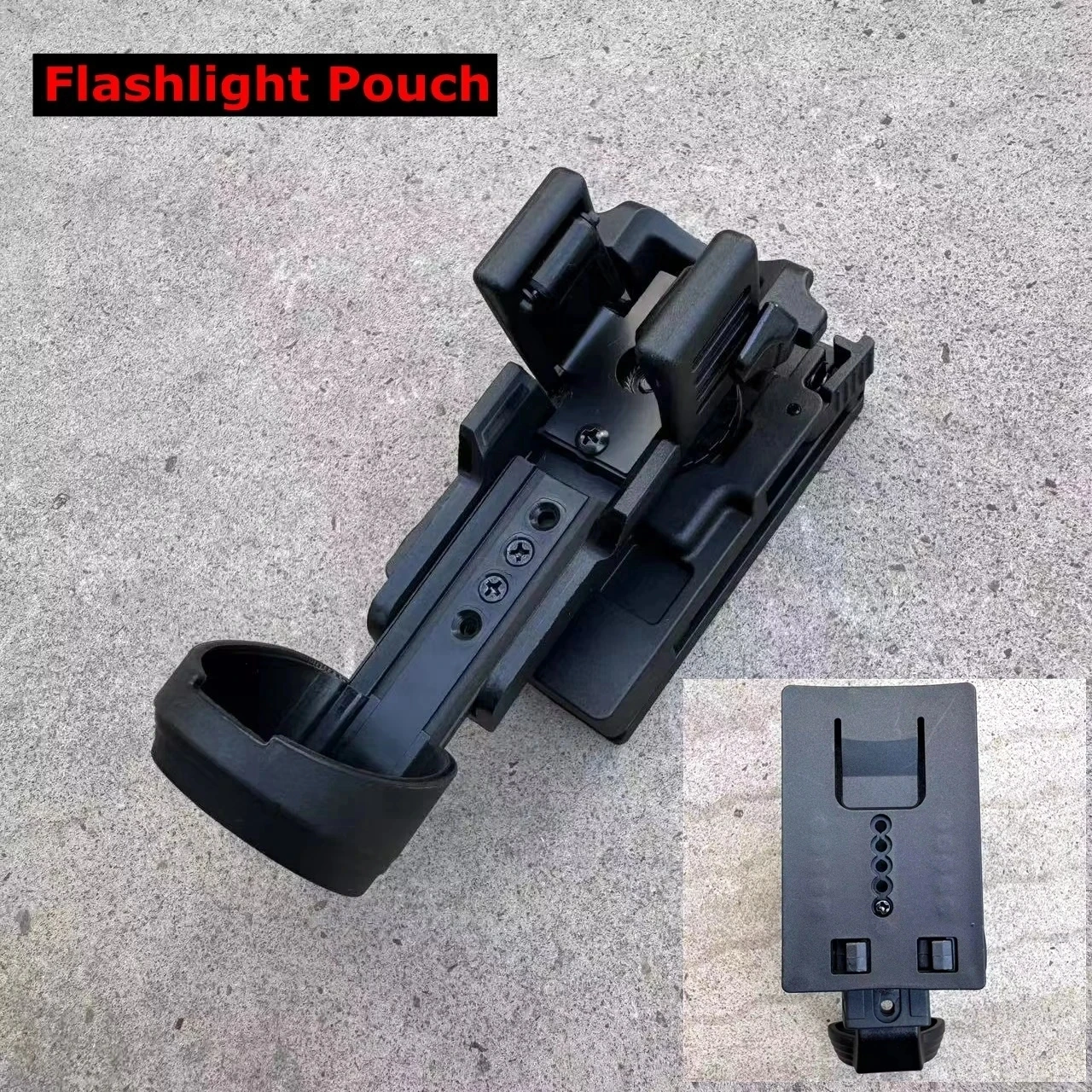 Funda táctica expandible para bastón con porta linterna y gas - imagen 4