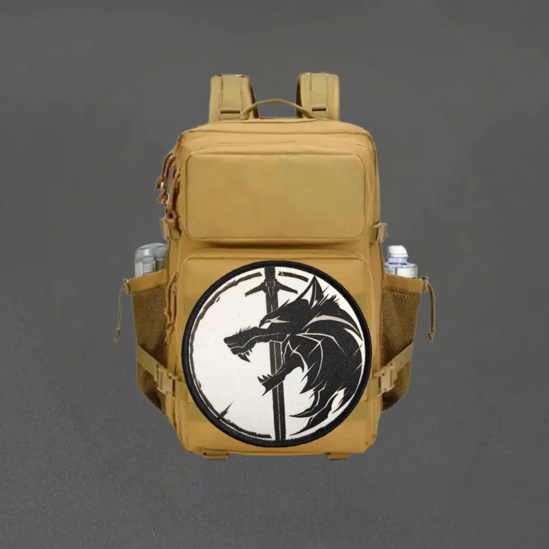 Parche militar lobo con velcro gancho y bucle para chaleco - imagen 3